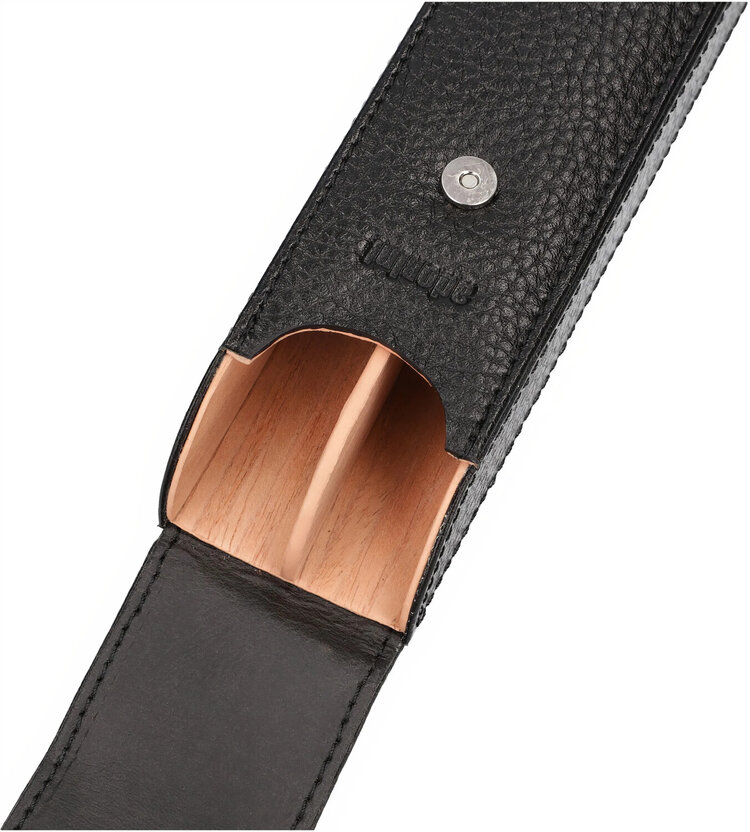 Adorini  Taschen Zigarrenetui 2 Zigarren schwarz, schwarze Naht