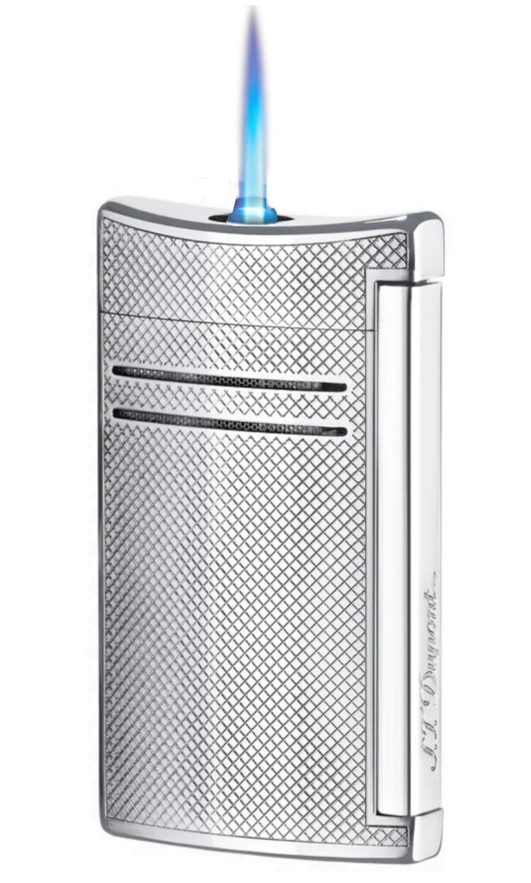 S.T. Dupont  MaxiJet Feuerzeug Chrom gerastert 020157N