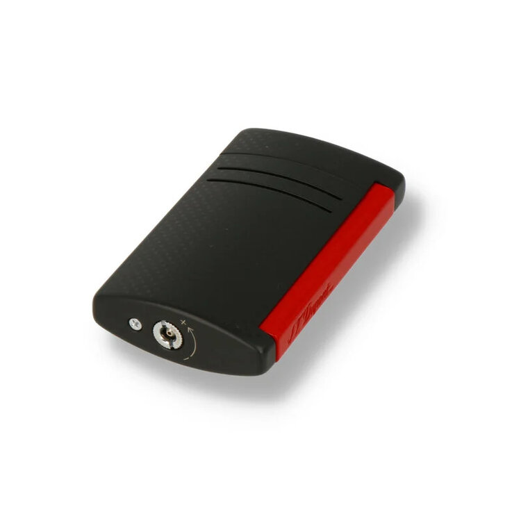 S.T. Dupont  Maxijet Feuerzeug Mattschwarz/Rot mit blauer Torch-Flamme