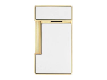 S.T. Dupont  Feuerzeug Slimmy Naturlack Weiss/Gold