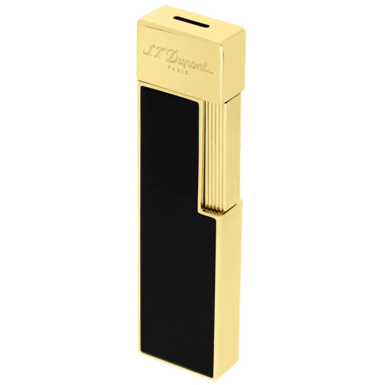 S.T. Dupont  Twiggy Feuerzeug Naturlack Schwarz Gold 030112