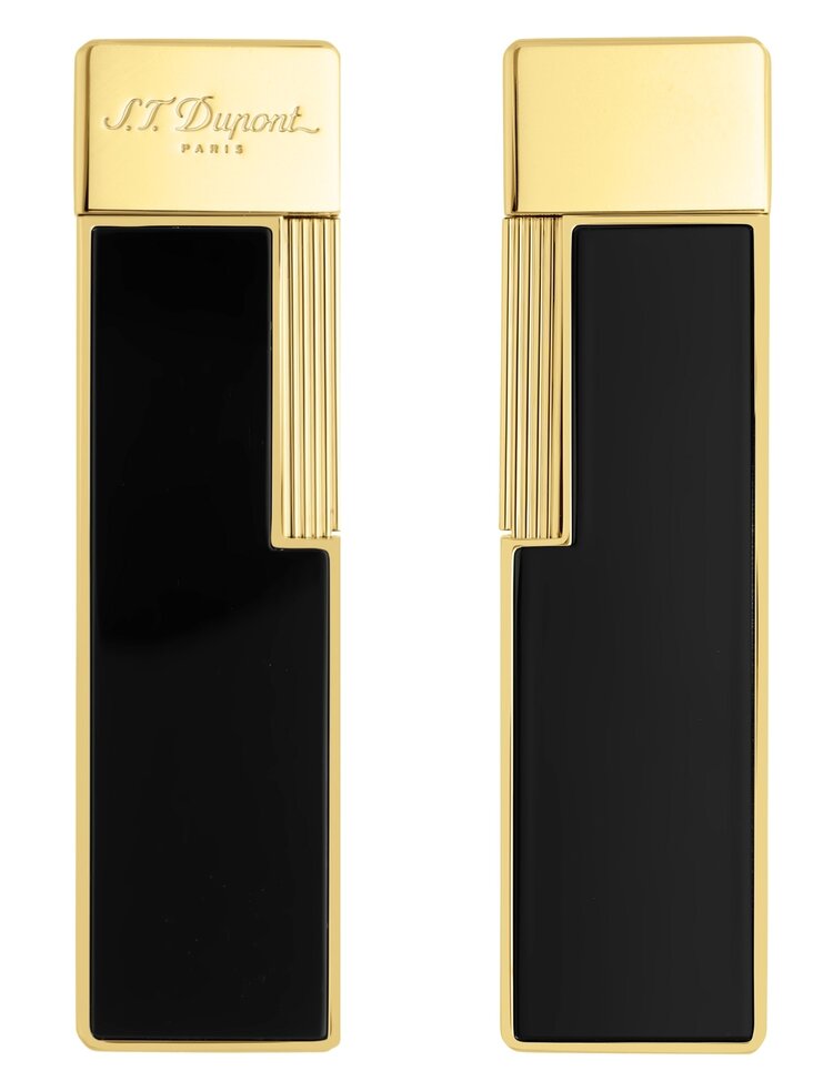 S.T. Dupont  Twiggy Feuerzeug Naturlack Schwarz Gold 030112