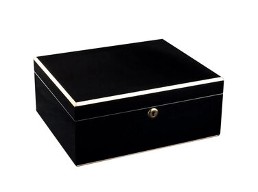 Adorini Humidor Milan Deluxe Schwarz Hochglanz für 75 Zigarren