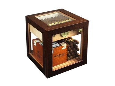 Adorini Humidor Cube Deluxe Walnuss verglast für 100 Zigarren