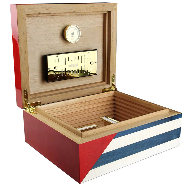 Adorini Humidor Cuba Te Amo Medium Deluxe Kuba Flagge für 75 Zigarren