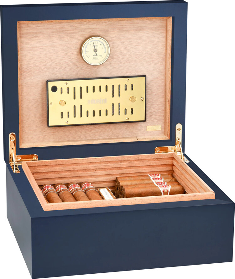 Adorini Humidor Medium Deluxe Midnight Blue