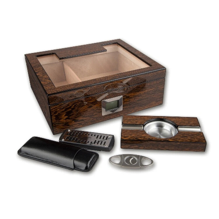 Angelo  Humidor Glasdeckel 50 Zigarren Set