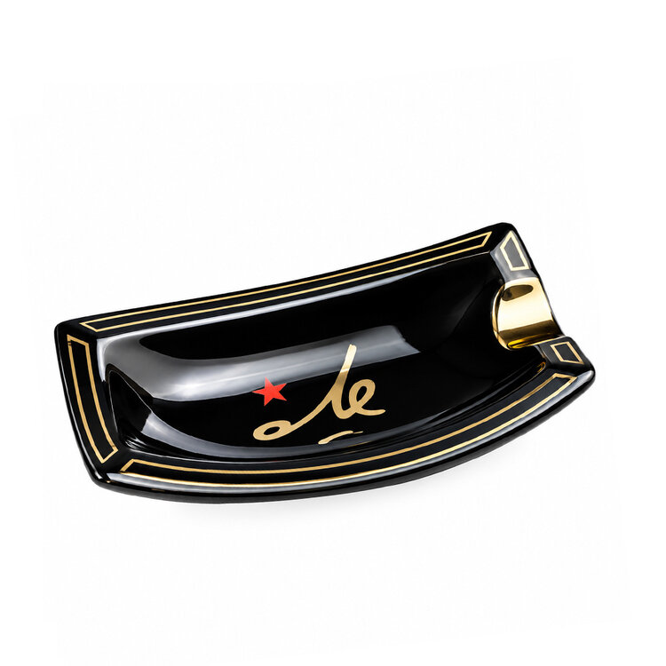 Guevara Zigarrenaschenbecher Keramik Schwarz/Gold RAG-2115