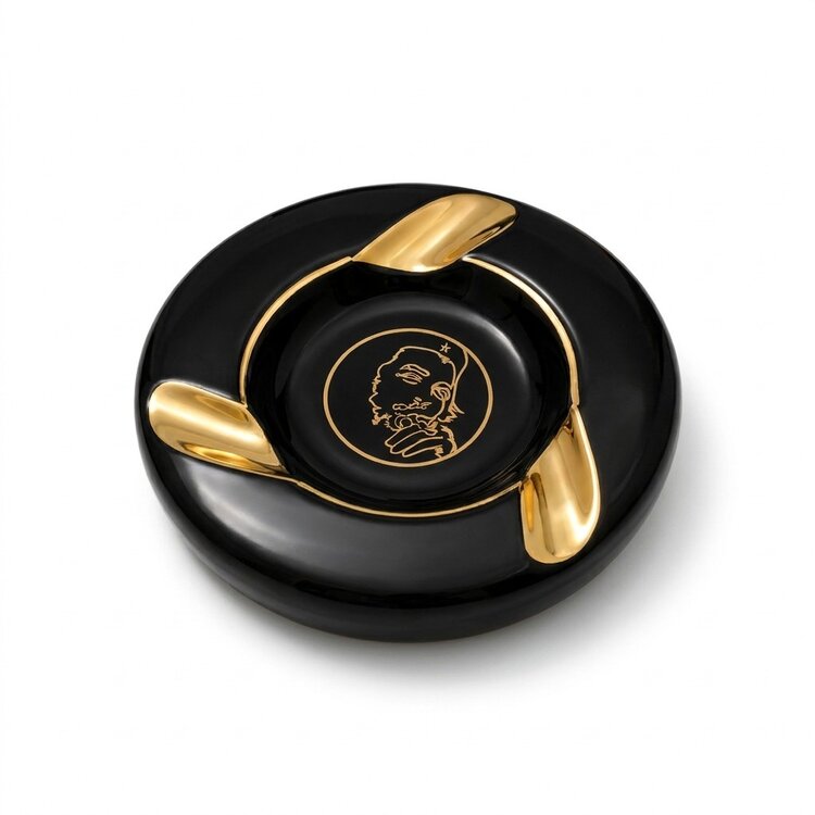 Guevara Zigarrenaschenbecher RAG-2309 Keramik Schwarz/Gold