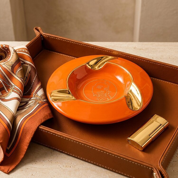 Guevara Zigarrenaschenbecher RAG-2309 Keramik Hermès Orange