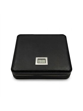 Guevara Reisehumidor RAG-6308 Leder Schwarz mit Hygrometer