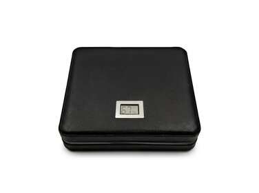 Guevara Reisehumidor RAG-6308 Leder Schwarz mit Hygrometer