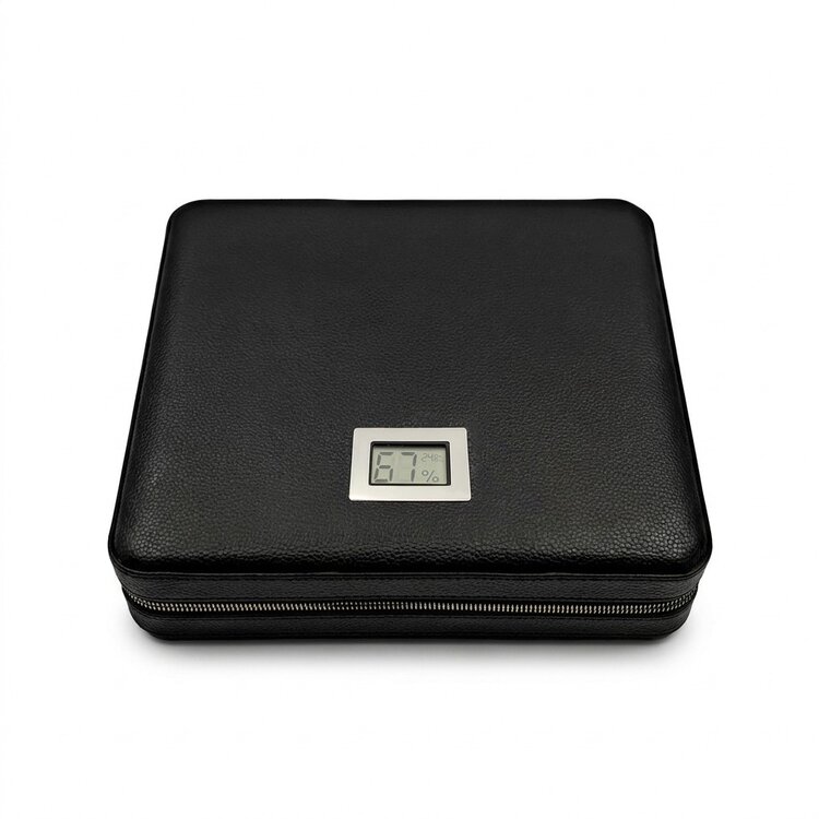 Guevara Guevara Reisehumidor RAG-6308 Leder Schwarz mit Hygrometer