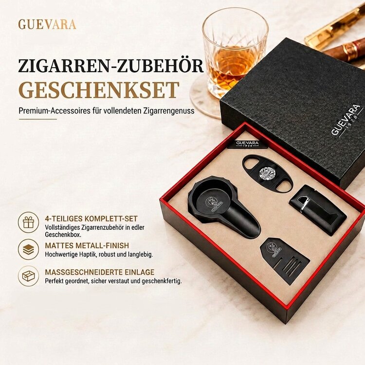 Guevara Guevara Zigarren-Geschenkset RAG-6420 4-teilig Schwarz