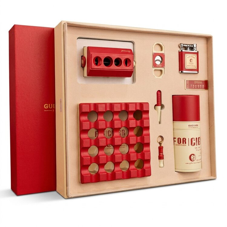 Guevara Zigarren-Geschenkset RAG-6702 Luxus 7-teilig Rot