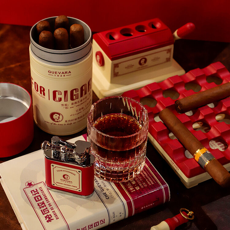 Guevara Zigarren-Geschenkset RAG-6702 Luxus 7-teilig Rot