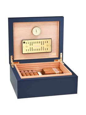 Adorini Humidor Medium Deluxe Midnight Blue Soft-Touch für 75 Zigarren