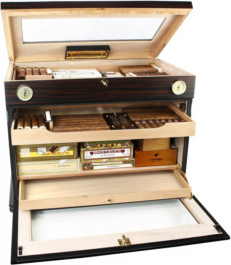 Adorini Zigarrenschrank Aficionado Deluxe Ebenholz