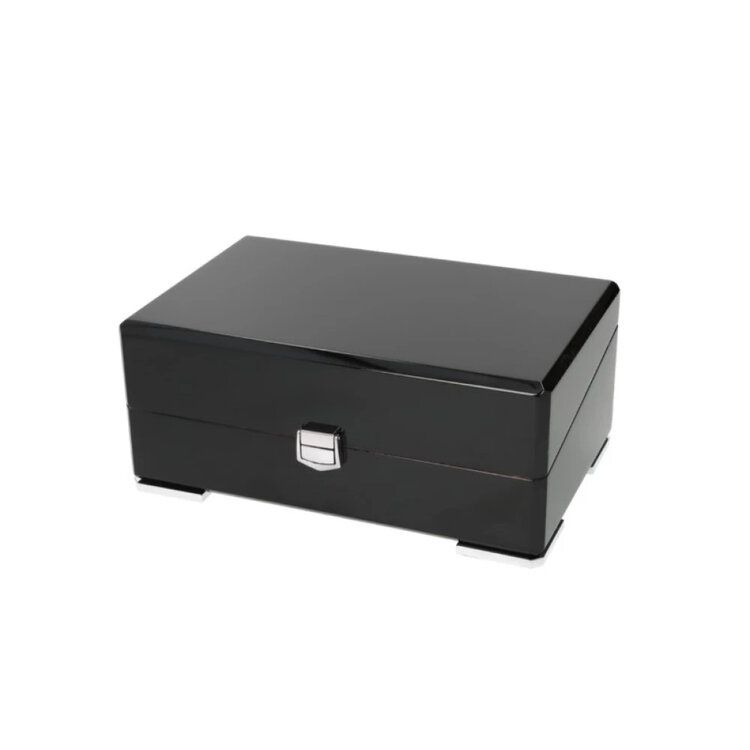 Angelo Humidor Schwarz Hochglanz für ca. 15 Zigarren