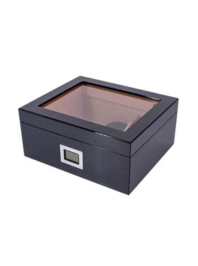 Angelo Humidor Carbon-Optik mit Glasdeckel für 40 Zigarren