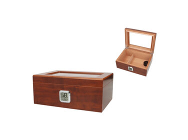 Angelo Angelo Humidor Braun mit Glasdeckel für 50–75 Zigarren