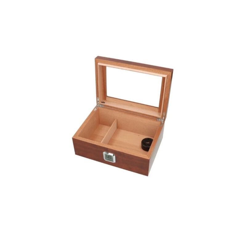 Angelo Angelo Humidor Braun mit Glasdeckel für 50–75 Zigarren