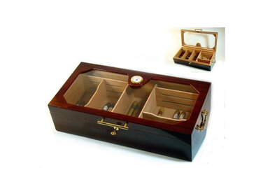 Angelo Humidor Rotbraun mit Glasdeckel für 150 Zigarren