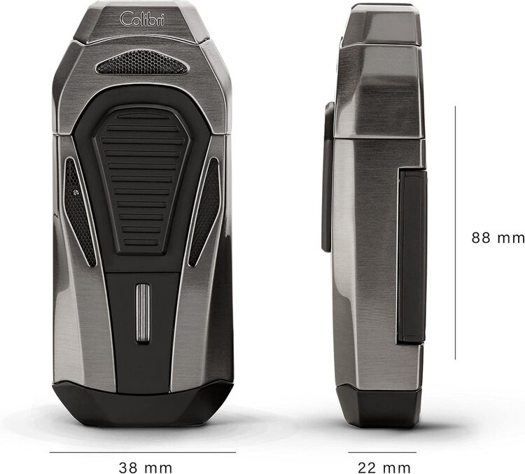 Colibri  Boss III Feuerzeug Gunmetal mit Cutter