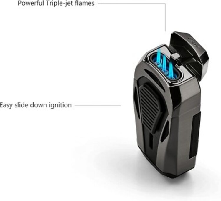 Colibri  Boss III Feuerzeug Gunmetal mit Cutter
