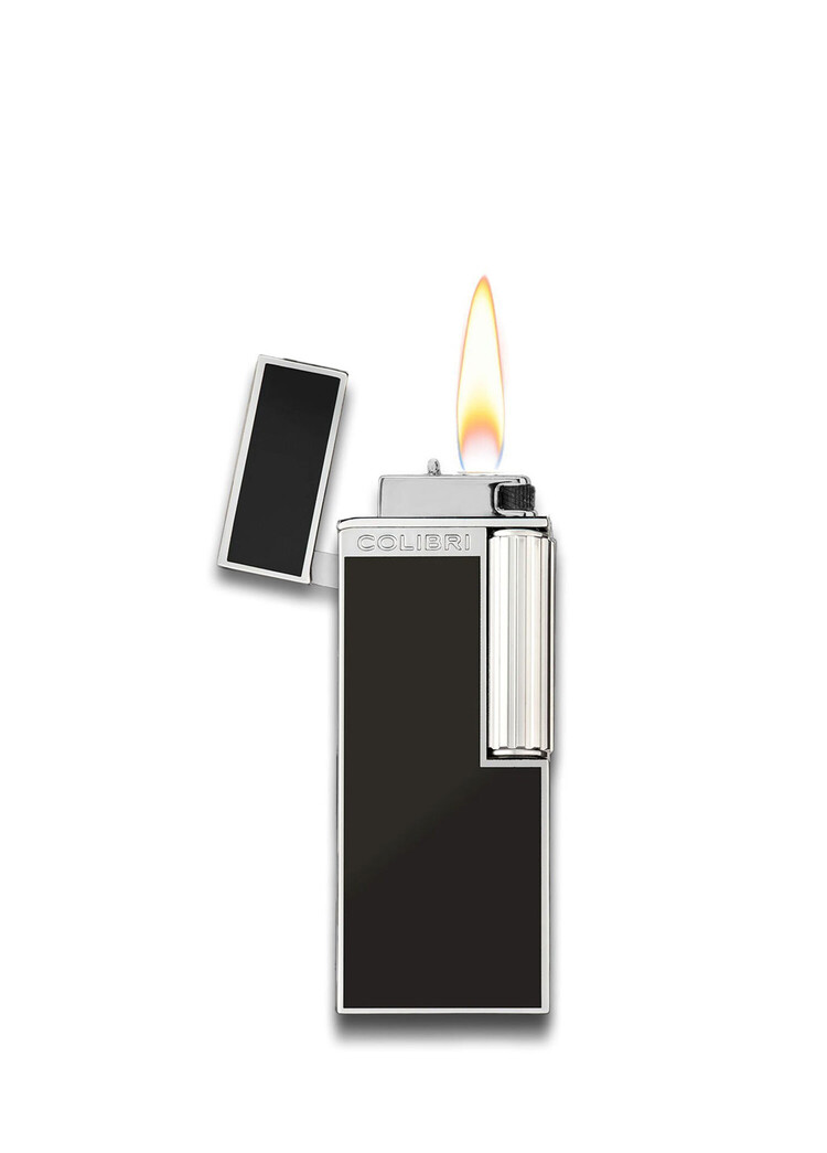 Colibri Continental Feuerzeug Schwarz/Chrom mit Softflamme