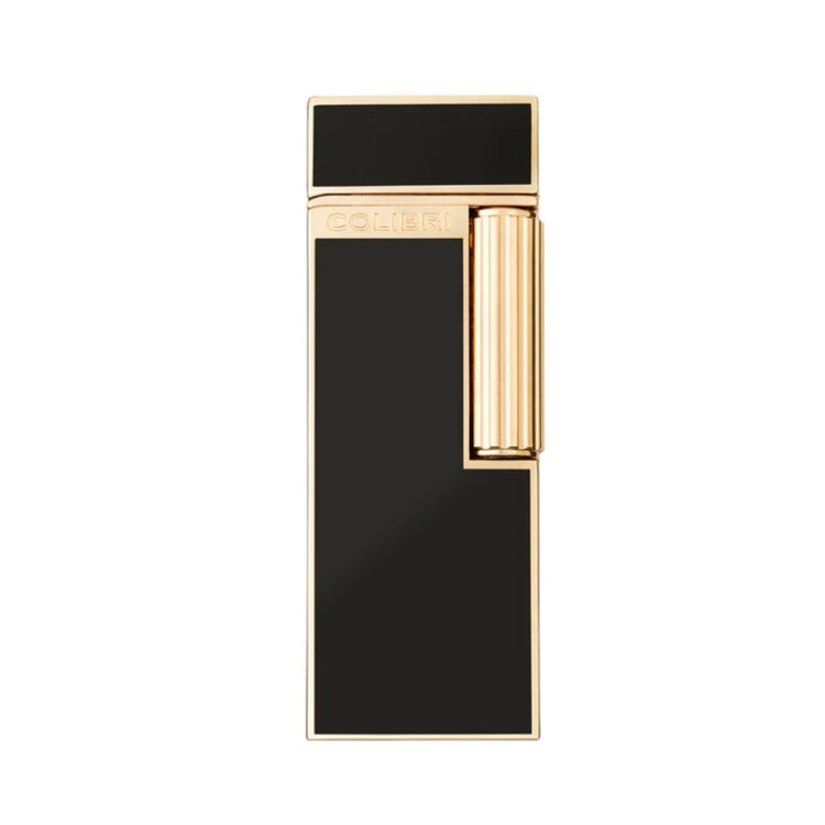 Colibri  Continental Feuerzeug Schwarz/Gold mit Softflamme