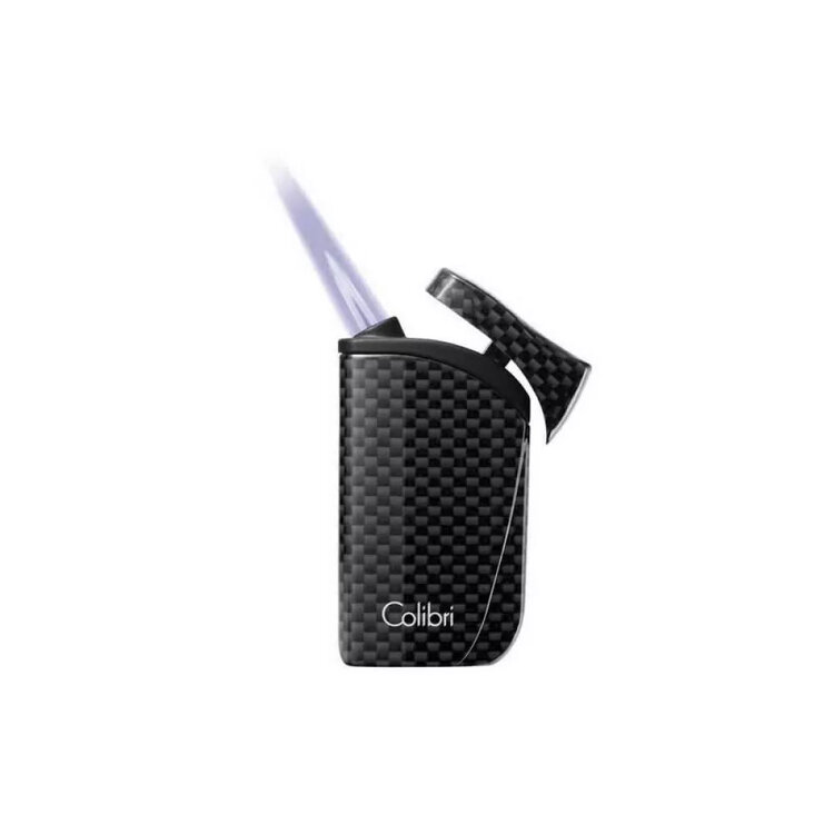 Colibri  Falcon Feuerzeug Carbon Schwarz mit Schrägflamme
