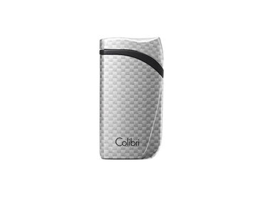 Colibri Falcon Feuerzeug Carbon Silber mit Schrägflamme