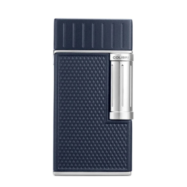 Colibri  Julius Feuerzeug Navy/Chrom mit Doppel-Softflamme