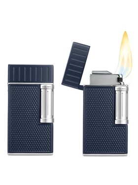 Colibri Julius Feuerzeug Navy/Chrom mit Doppel-Softflamme