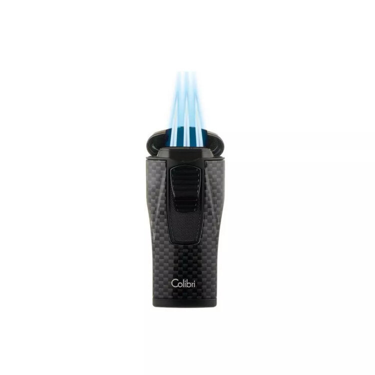 Colibri Monaco Feuerzeug Carbon Schwarz mit 3-fach Jet