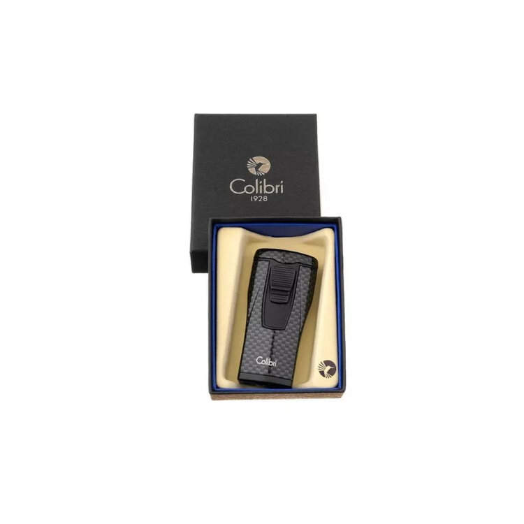Colibri Monaco Feuerzeug Carbon Schwarz mit 3-fach Jet