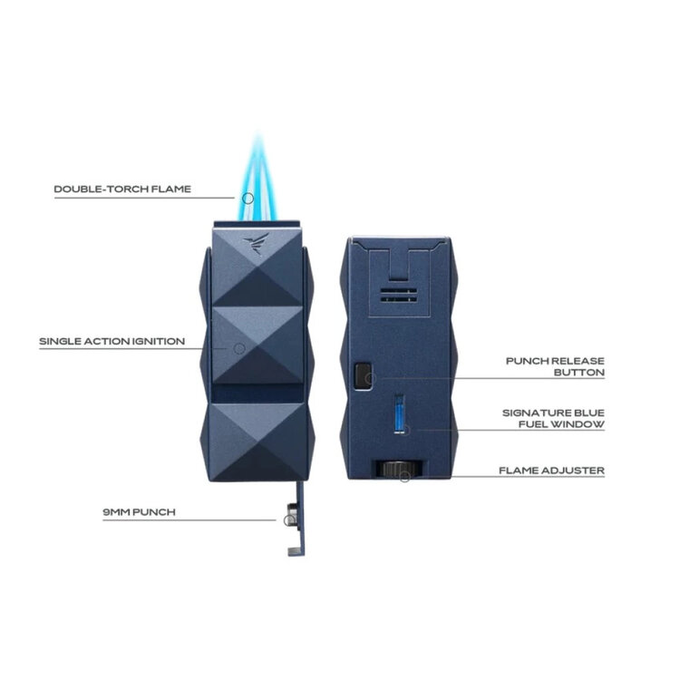 Colibri  Quasar II Feuerzeug Dunkelblau mit Bohrer
