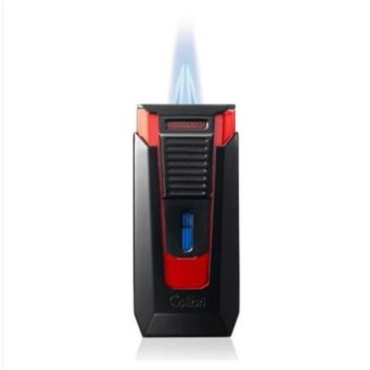 Colibri Slide Feuerzeug Schwarz/Rot mit Bohrer