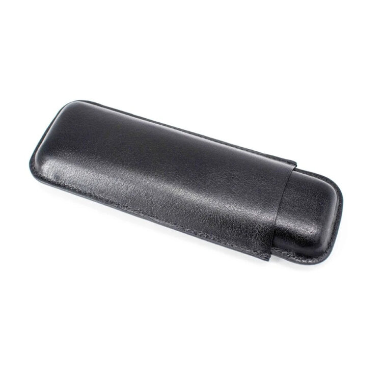 Graziani Zigarrenetui Leder Schwarz für 2 Double Corona