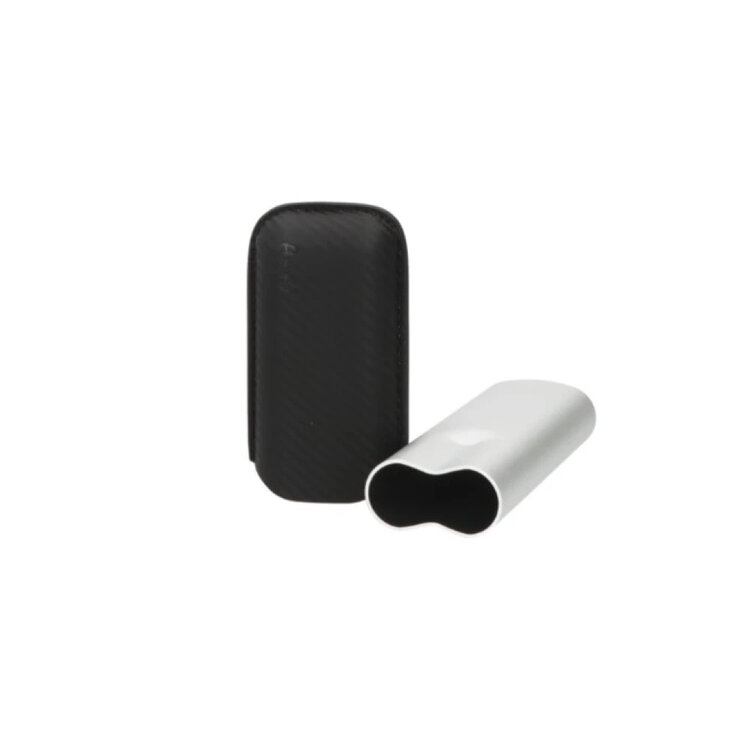 Angelo Zigarrenetui Silber/Carbon teleskopisch für 2 Zigarren