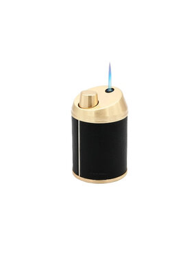 Adorini Jet Edge Tischfeuerzeug Schwarz/Gold mit Jet-Flamme
