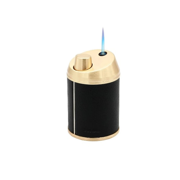 Adorini Jet Edge Tischfeuerzeug Schwarz/Gold mit Jet-Flamme