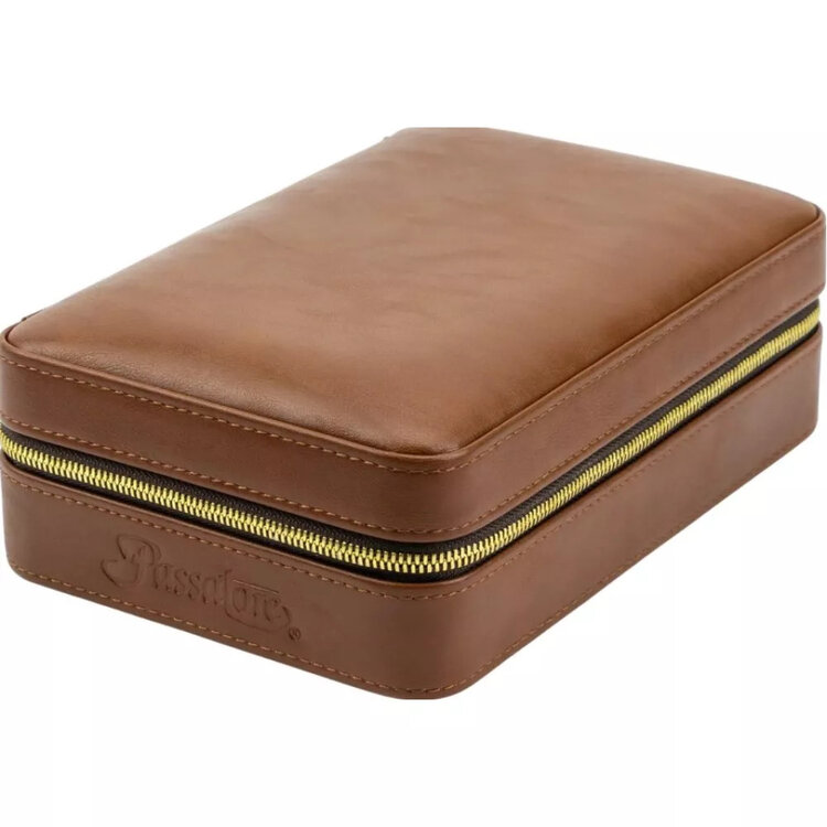 Graziani  Reisehumidor Schwarz Rautenmuster mit Cutter für 5–10 Zigarren