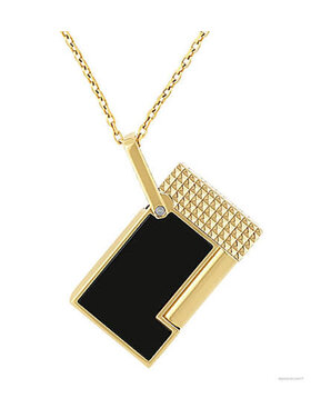 S.T. Dupont Necklace Feuerzeug an Halskette Schwarz/Gold K27077CH