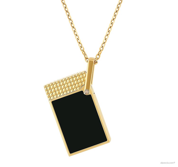 S.T. Dupont Necklace Feuerzeug an Halskette Schwarz/Gold K27077CH
