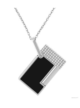 S.T. Dupont Necklace Feuerzeug an Halskette Schwarz/Silber K27076CH