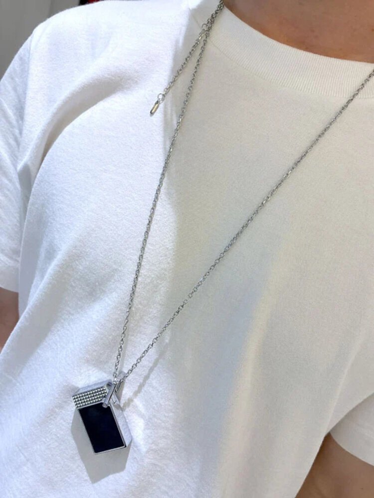 S.T. Dupont Necklace Feuerzeug an Halskette Schwarz/Silber K27076CH
