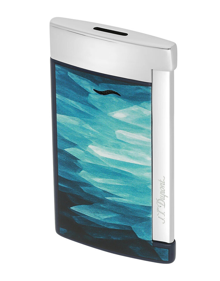 S.T. Dupont Minijet Feuerzeug Geode Blau/Chrom 010835