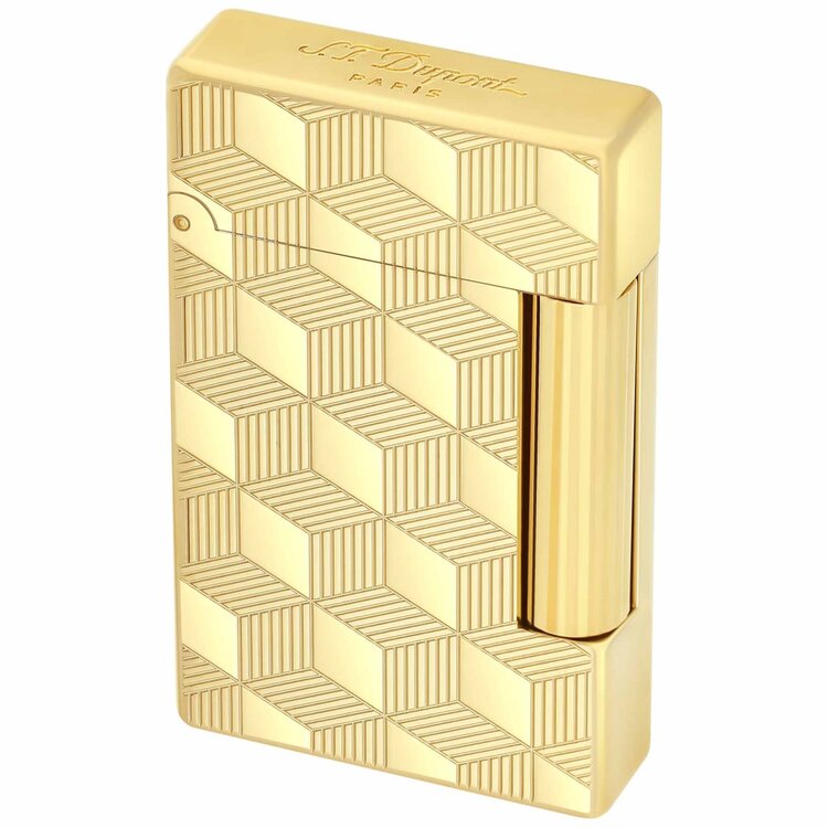 S.T. Dupont Initial Feuerzeug Cube Gelbgold 020841